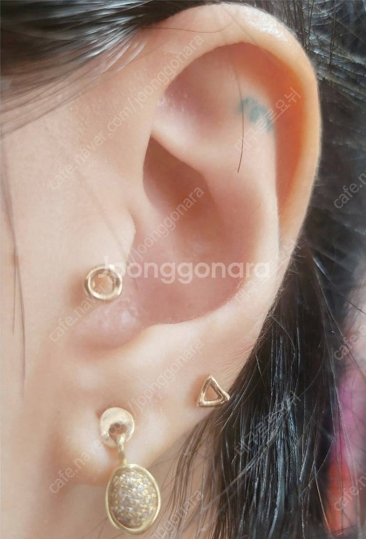 14k 귀걸이 목걸이 주얼리 세트 3.88g--9