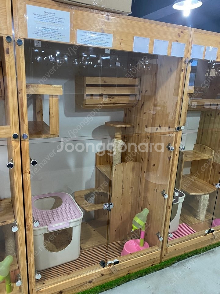 강아지 고양이 유리 호텔장 / 고양이 원목 대형 호텔장...--6