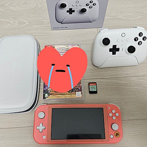 닌텐도스위치라이트 코랄 판매합니다 +동물의숲+8bitdo 컨트롤러