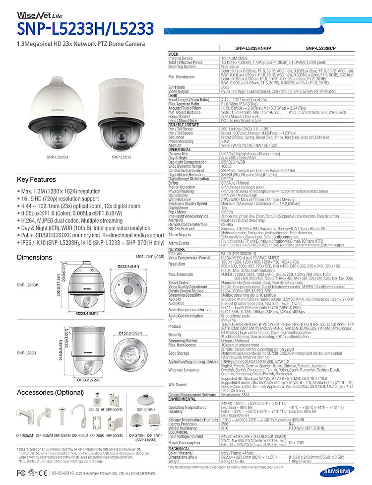 삼성 한화 IP PTZ 스피드돔 CCTV 23배줌 고속...--7