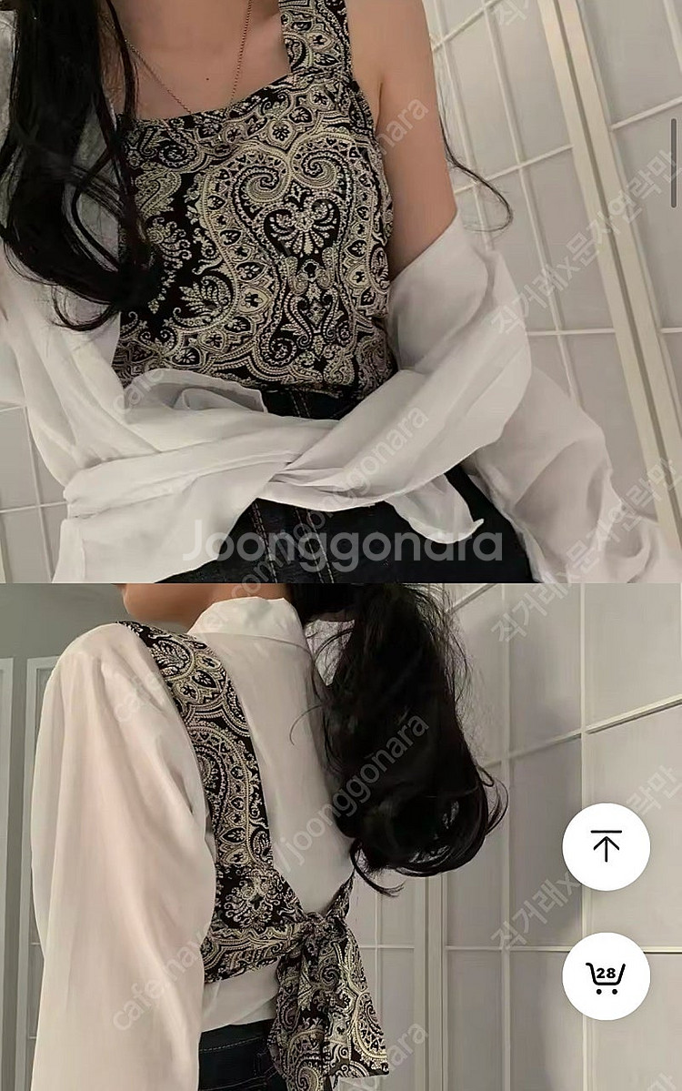 패턴 뷔스티에 휴양지 여름 스판--0