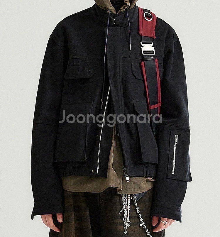 알렌느 3D M-65 숏 자켓 블랙--1