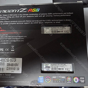 G Skill Trident Z RGB DDR4-4000 cl15 16GB 고수율램