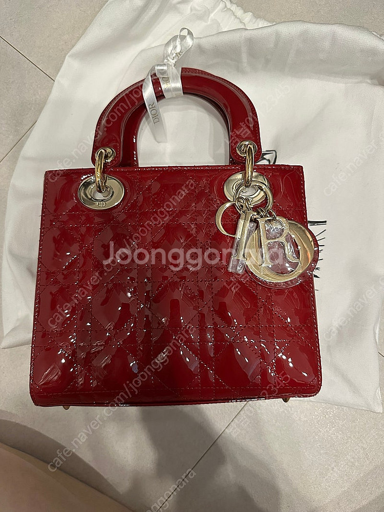 디올 레이디백 스몰 체리레드--2