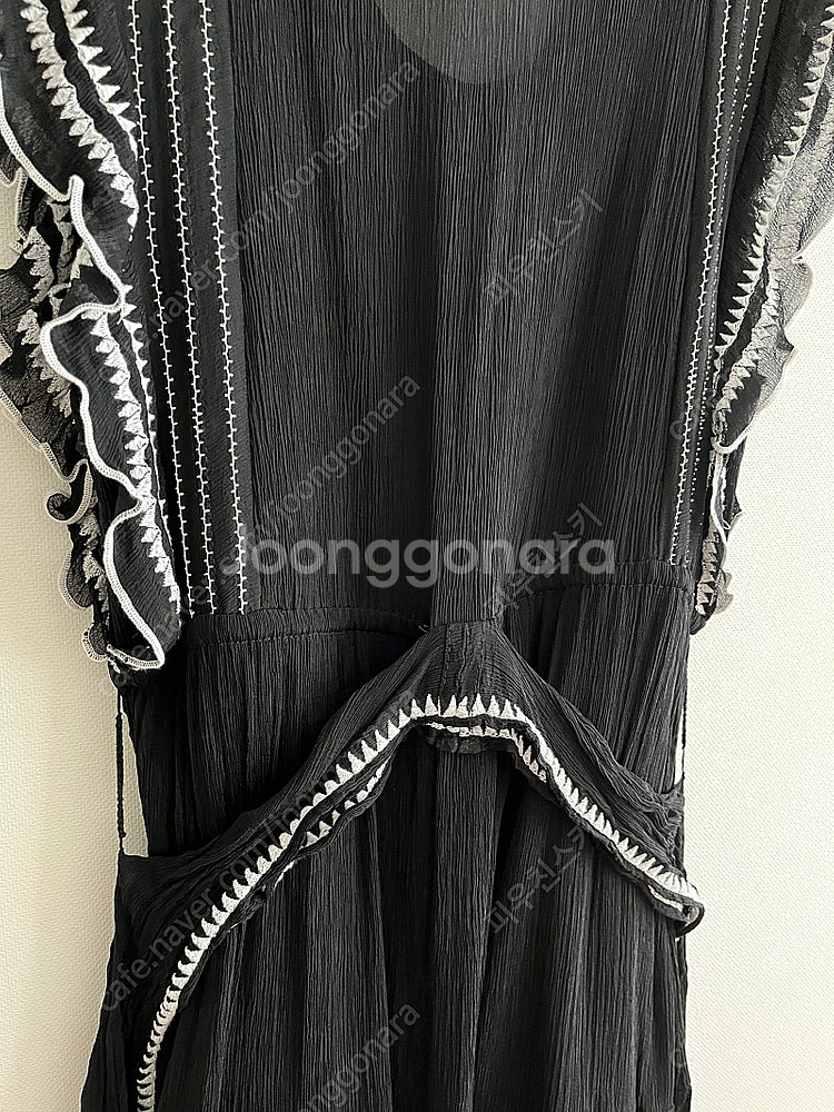 IRO 벨트 프릴 블랙 원피스--6