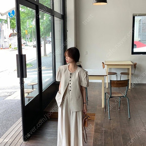 바이씨니 린넨헤링본 셋업 판매해요.(새상품)