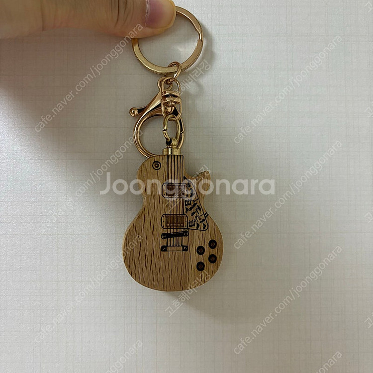 기타 원목 나무 우드 키링 열쇠고리--0