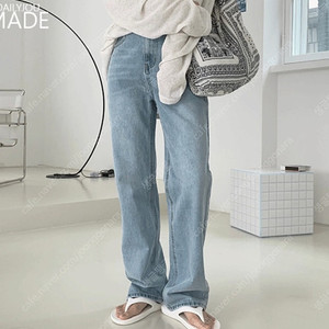 데일리쥬 일자 청바지 연청 S