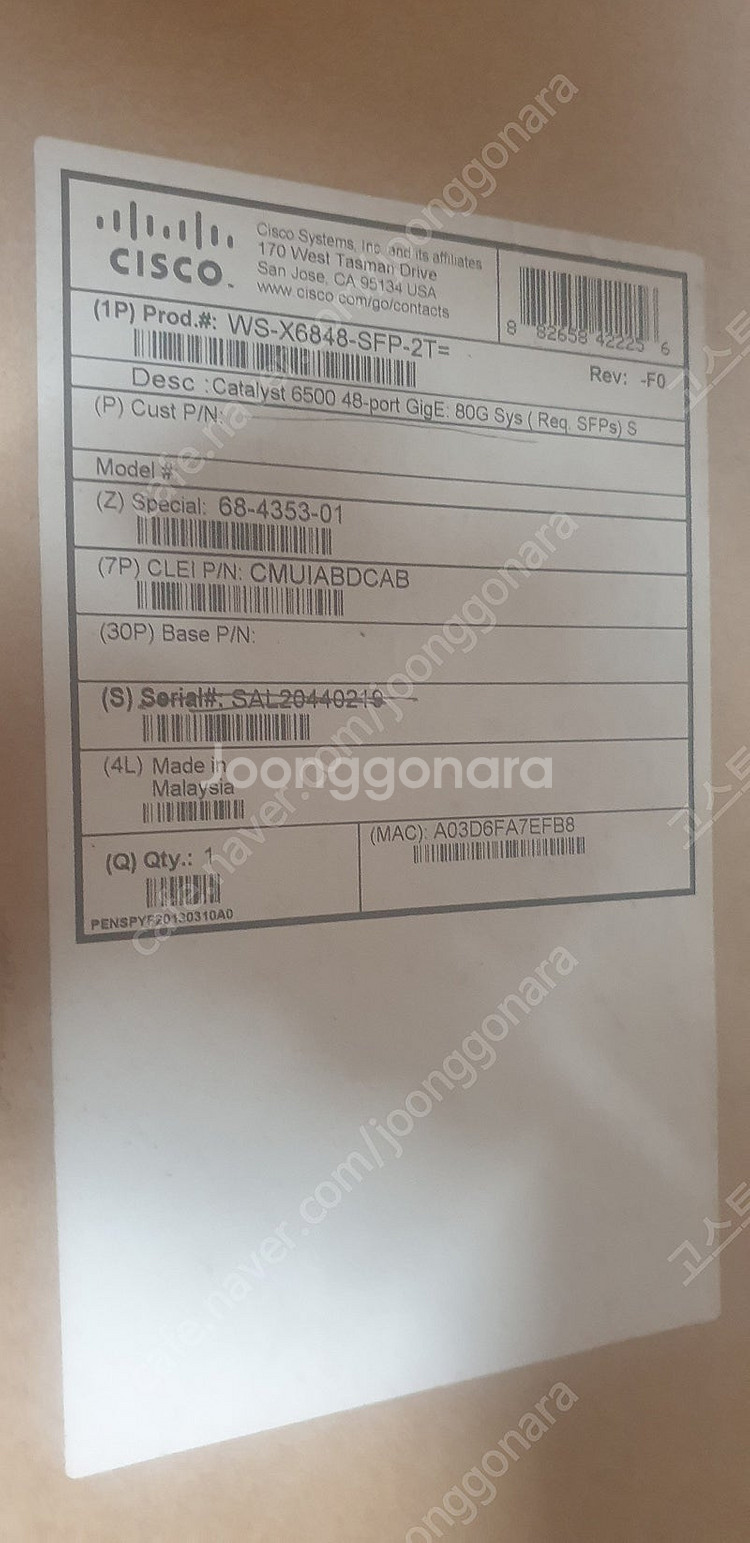 시스코 (cisco) WS-X6848-SFP-2T 네트...--1