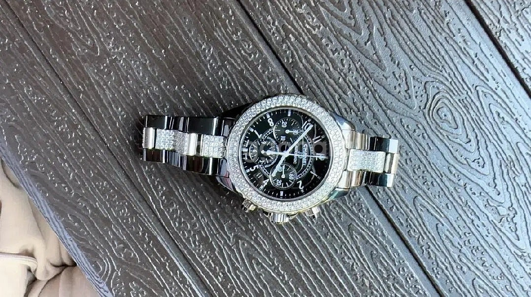 샤넬 J12 크로노그래프 41mm 세라믹 파베 다이아몬...--6