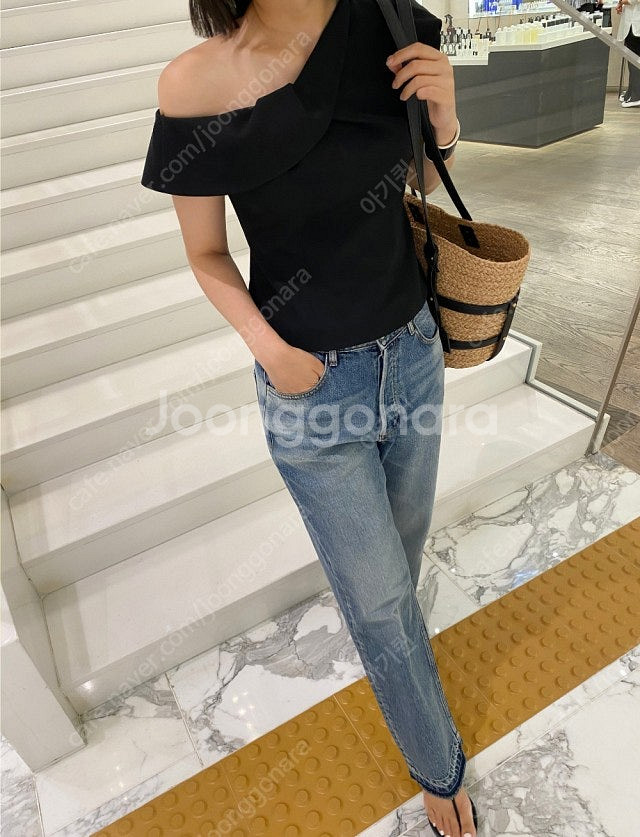 마이아이코 one shoulder Draped Blou...--1