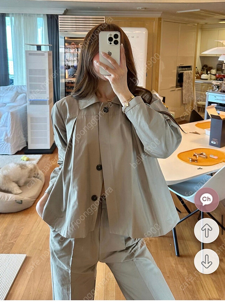 마리마켓 트렌치 자켓 롤업팬츠 세트 이미지