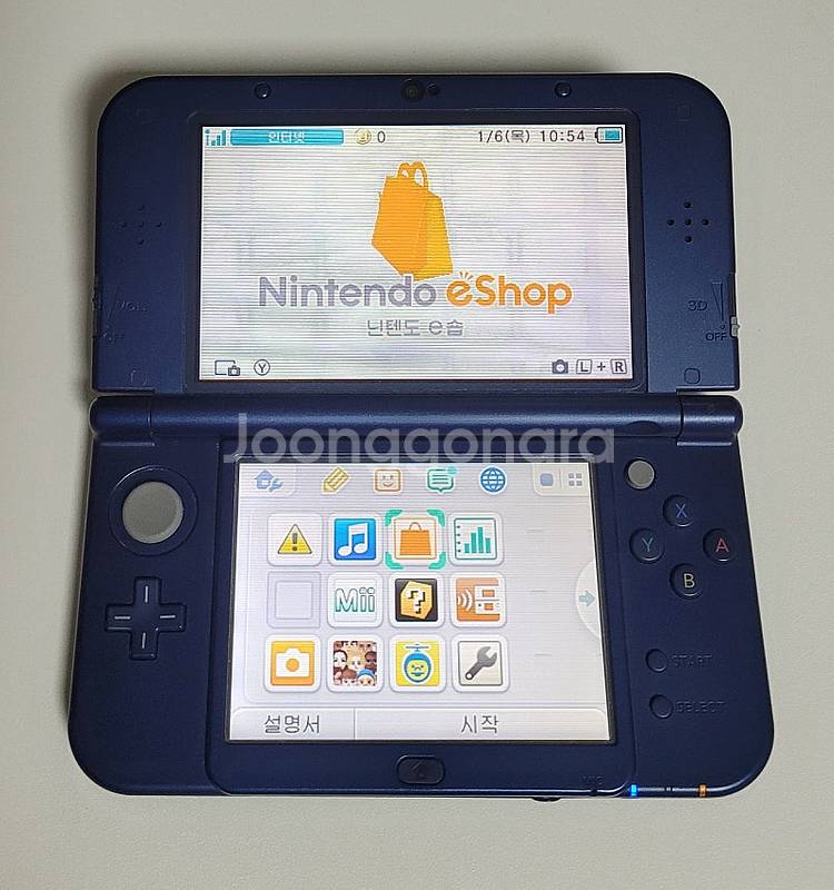 뉴 new 닌텐도 3ds xl 뉴큰다수 메탈릭 블루 포...--9