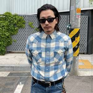rrl 더블알엘 웨스턴셔츠 인디고크림 L 새제품 이동휘셔츠
