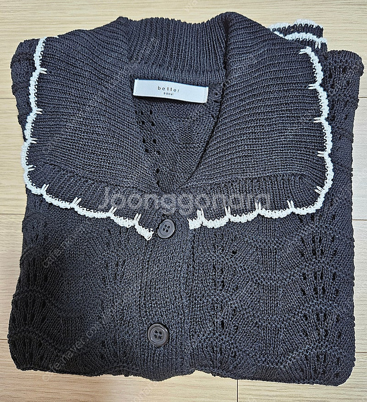 (새상품) 라라미 라임라이크미 여름 스카시 짜임 니트 가디건 블랙 듀엘 오즈세컨 럭키슈에뜨 레니본 샤틴 잇미샤 지컷...--2