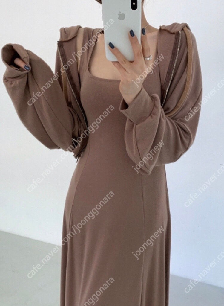 엔뉴엘 후드 집업 스커트 투피스 세트 이미지