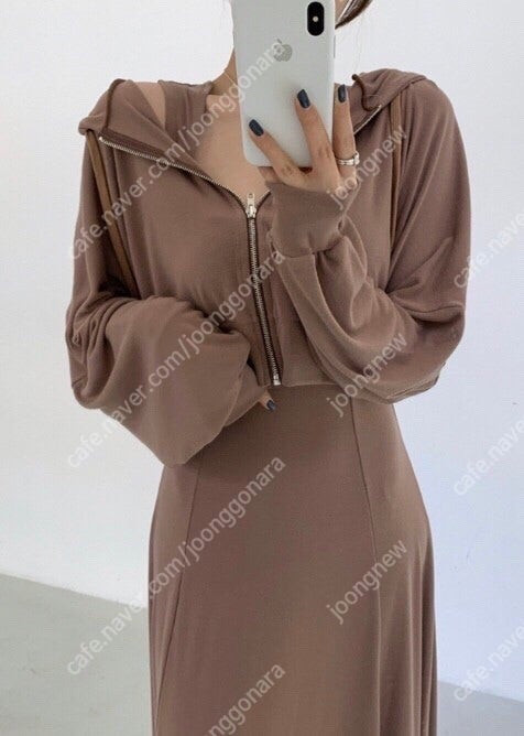 엔뉴엘 후드 집업 스커트 투피스 세트 이미지