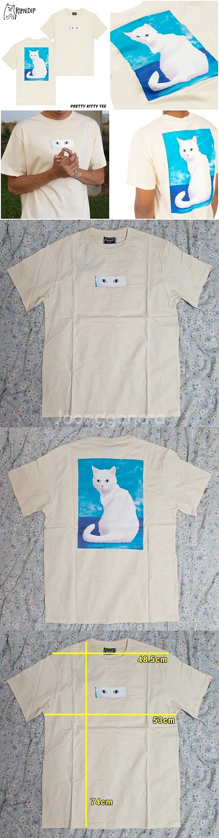 RIPNDIP 남성 고양이 반팔티 100​​--0