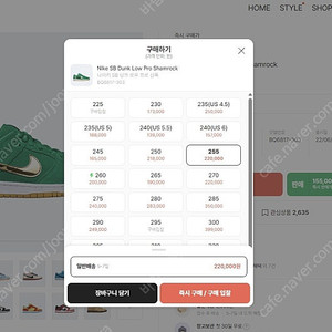 나이키 덩크 로우 프로 샴록 (BQ6817-303) 255
