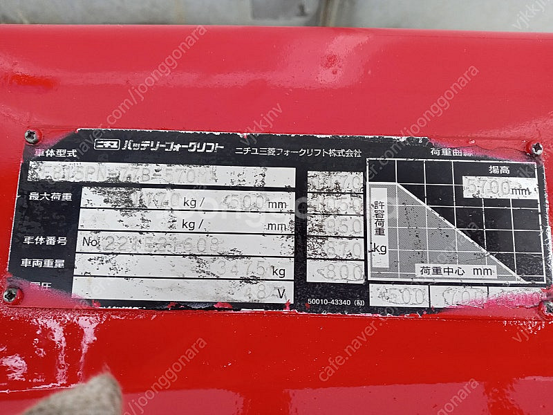 니찌유 전동지게차 1.5톤 3단 5700MM 고용량베터...--3