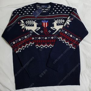 [L] 폴로 레인디어 패턴 울 스웨터 팝니다.