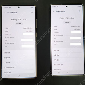 갤럭시 S25 Ultra 자급제 512GB 2대(실버블루/티타늄블랙)