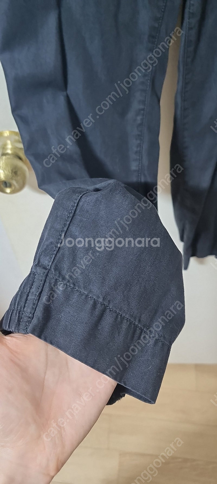일자핏 여름 블랙 바지 (허리 조절 단추 있음) 27~...--3