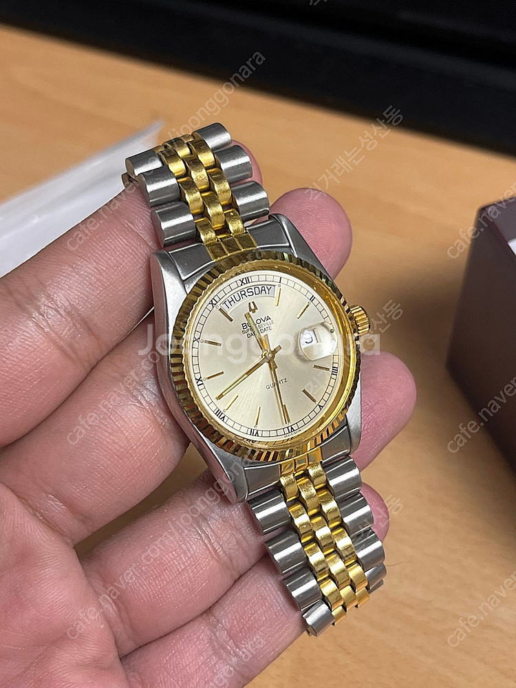 부로바 슈퍼세빌 데이데이트 콤비 쿼츠--0