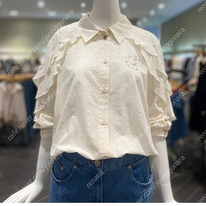 오즈세컨 러플 블라우스 셔츠