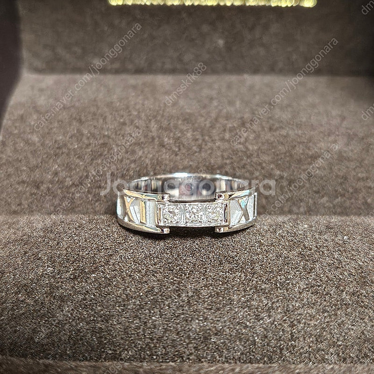 정품 티파니 아틀라스 링 18K 750 화이트골드 다이...--1