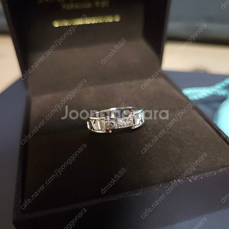 정품 티파니 아틀라스 링 18K 750 화이트골드 다이...--0