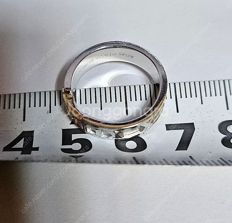 정품 티파니 아틀라스 링 18K 750 화이트골드 다이...--5
