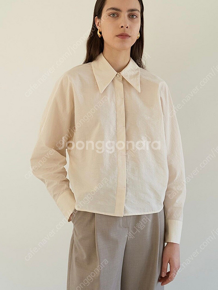 모한 셔츠 볼륨 블라우스 새상품 코튼 남방--0