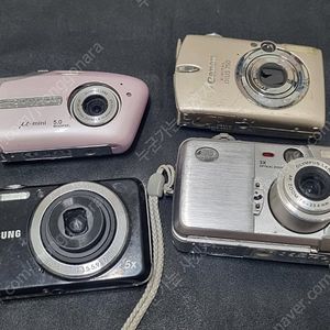 (일괄택포7만원) 뮤 미니.캐논익서스등 부품용디카 4대 팝니다.