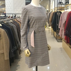 [새상품] 올리브데올리브 핑크 블루 체크 벨트 원피스 55 정가 249,000원