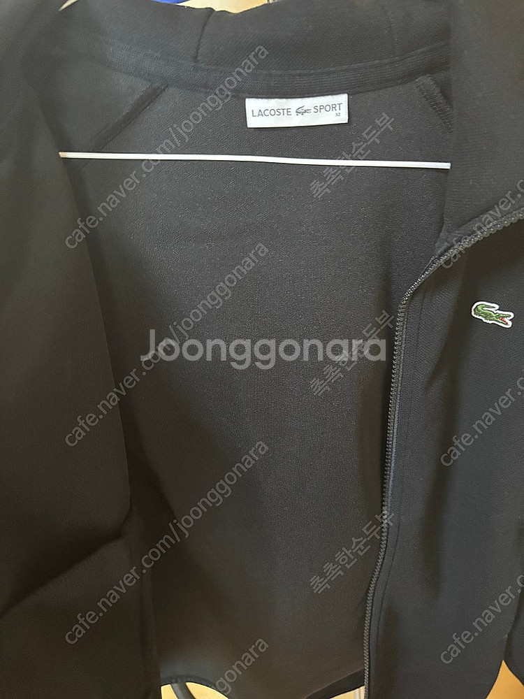 라코스테스포츠 블랙 후드집업--3