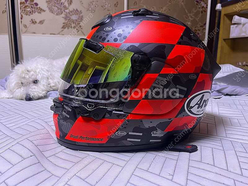 아라이 아스트로 GX 체커 레드 헬멧 라지 사이즈--0