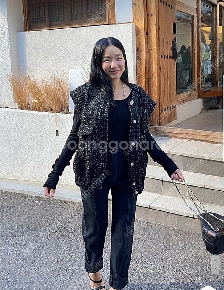 매니모어몽 트위드 봄버 블랙--0