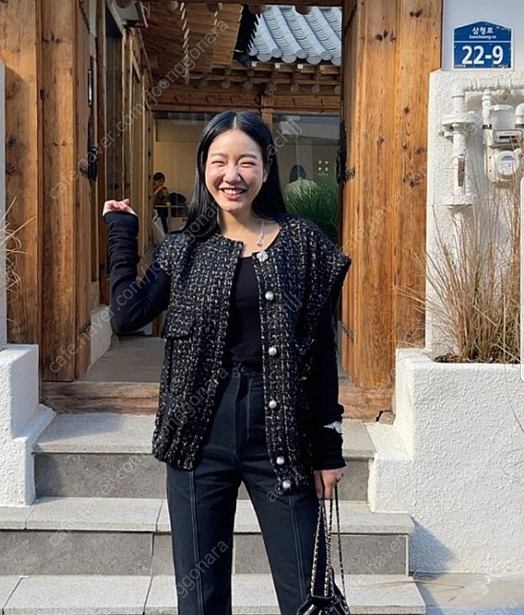 매니모어몽 트위드 봄버 블랙 이미지