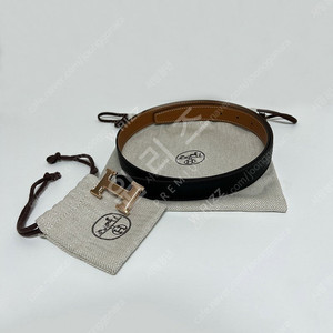 에르메스 24mm 블랙/골드 가죽 벨트, 로즈골드 mini H버클 팔아요