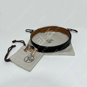 에르메스 24mm 블랙/골드 가죽 벨트, 로즈골드 mini H버클 팔아요