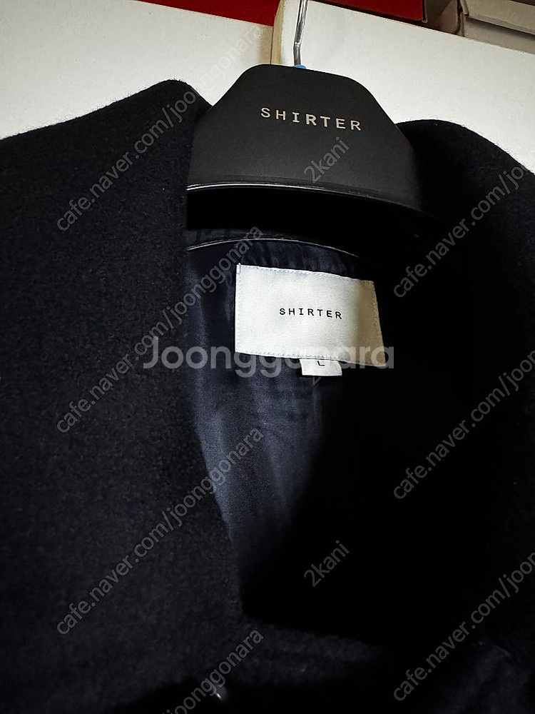 셔터 shirter 멜튼 울 발마칸코트 다크네이비 L사...--2