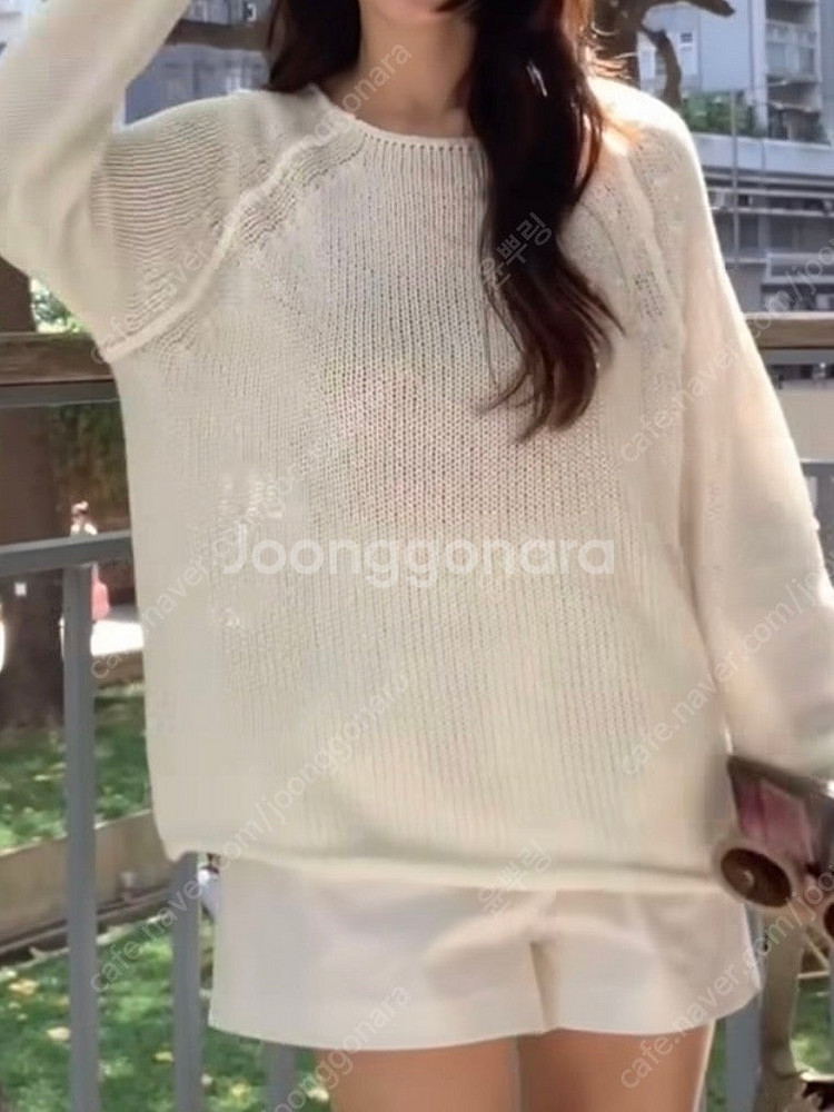 워닌 해이원 썸머린넨니트 화이트 / 소라그레이--0