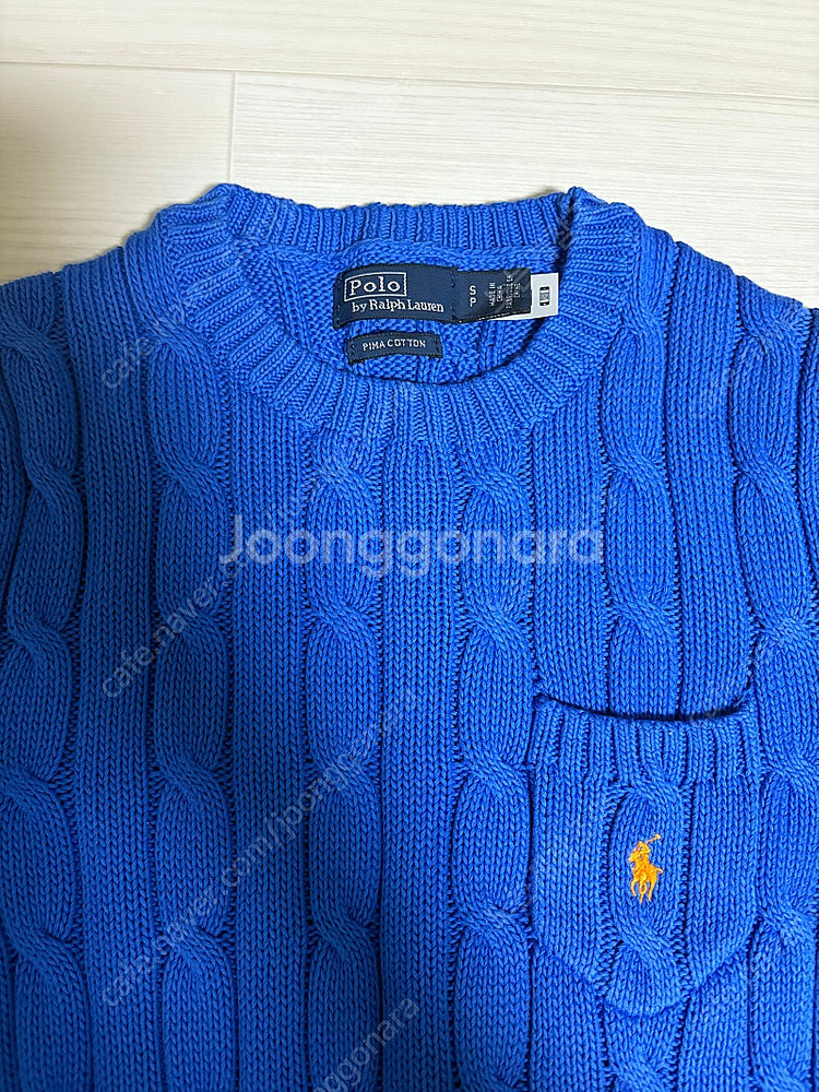 폴로 포켓 케이블 반팔 니트--1