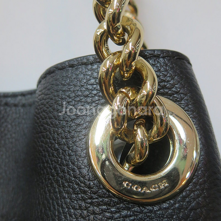 코치 천연가죽 블랙 숄더백 토트백--4