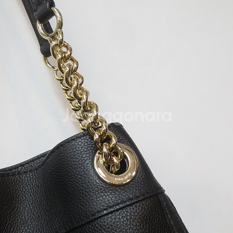 코치 천연가죽 블랙 숄더백 토트백--5