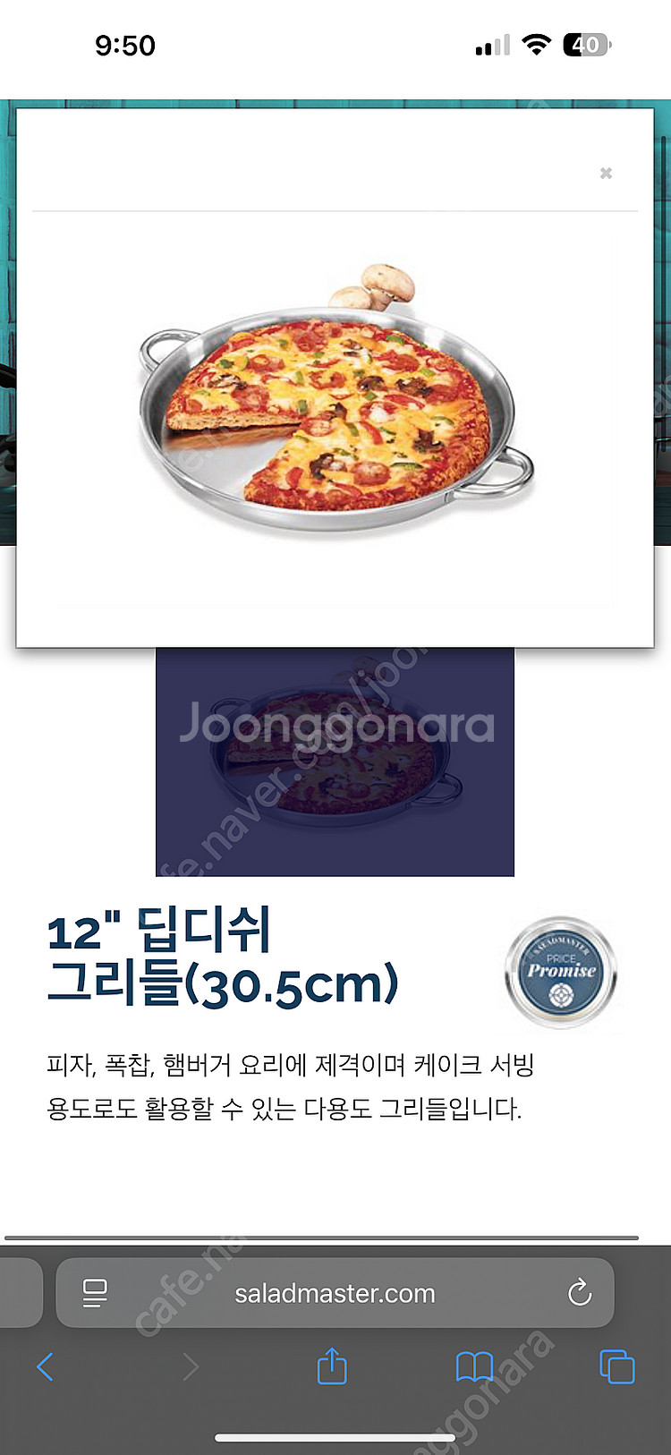 샐러드마스터 딥디쉬 그릴드 멀티팬 피자팬--2