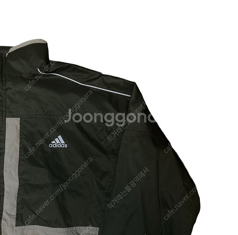 아디다스 고프코어 퍼포먼스로고 카키바람막이 XXL--1