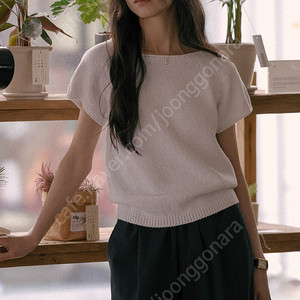 틸아이다이 Honey sleeve neckline cotton knit TISUO1TN04_Ivory