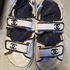 샤넬 벨크로 샌들 - 화이트/37